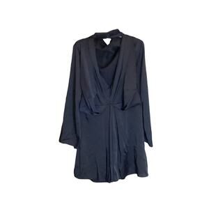 ASOS HighNeck Collar Drape Dress 12 Curve NWT Satin Goth Great Gatsby